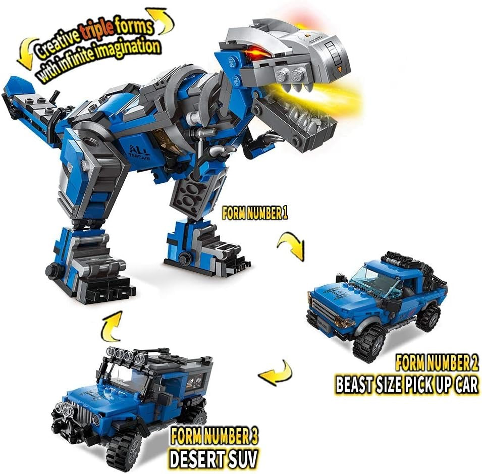 3 in1 Dinosaurs Building Blocks Toys for Kids Age 6-10 Year Old, Compatible with Lego, Educational Building Sets Best Gifts for Boy 6-10