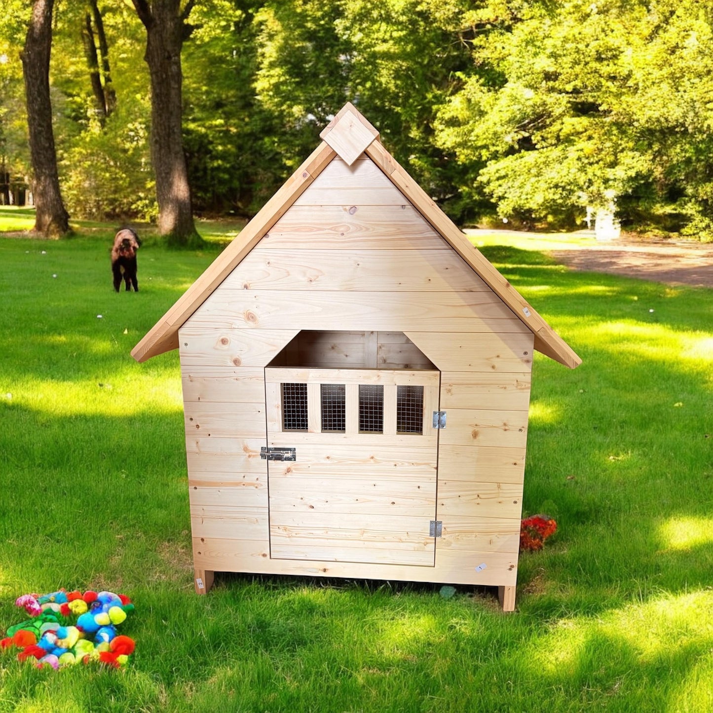 Versatile Wooden Dog House, Indoor/Outdoor, Pet/Storage/Play House/