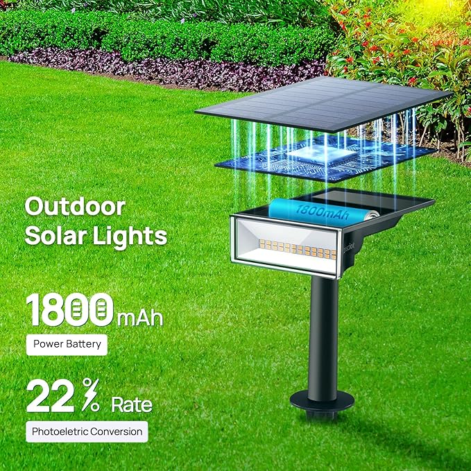 4 Pack-Consciot Solar Spot Lights, Outdoor 3000K Warm White, IP65 Waterproof, Landscape Lights for Yard & Tree House,