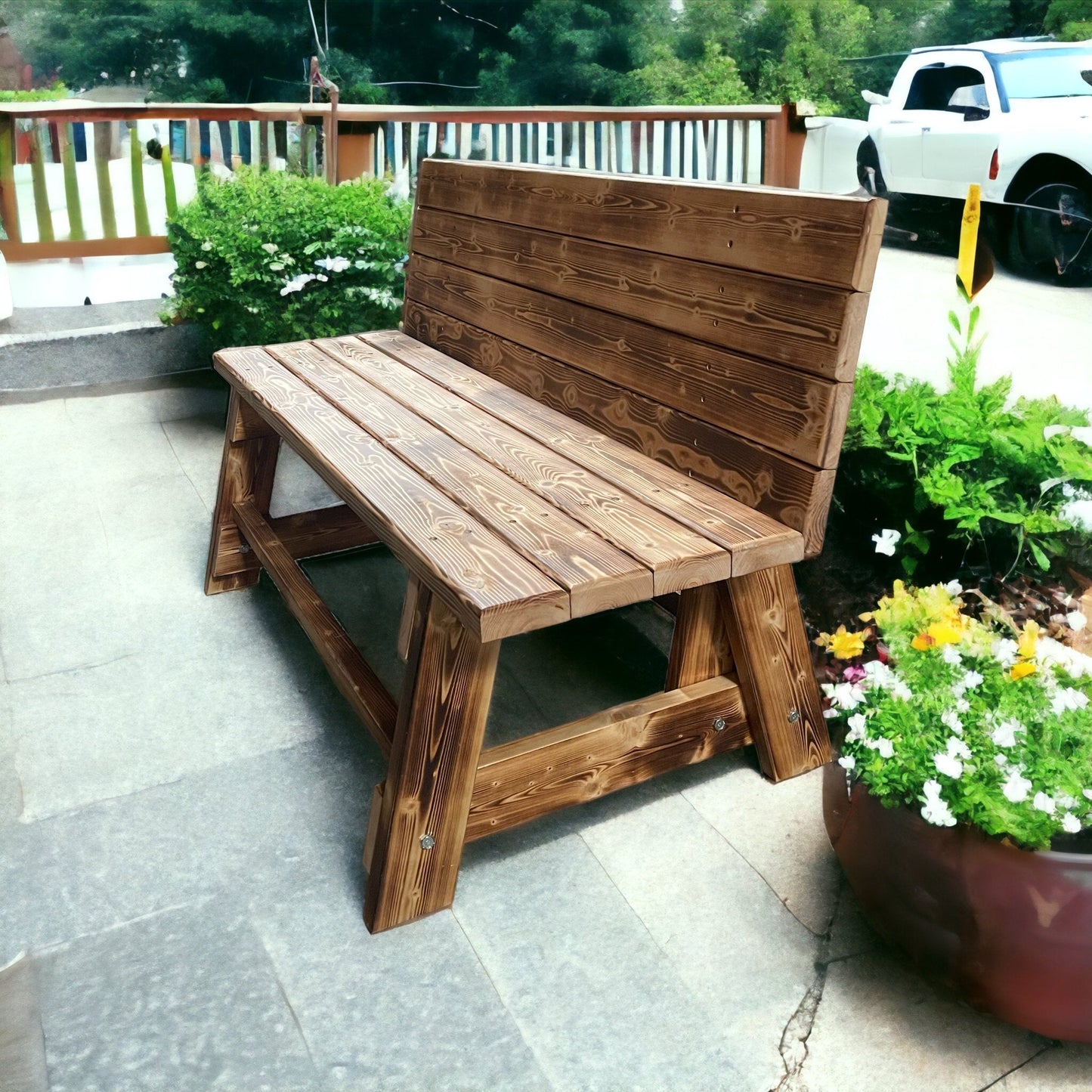 43 inch Handcrafted Wooden Bench