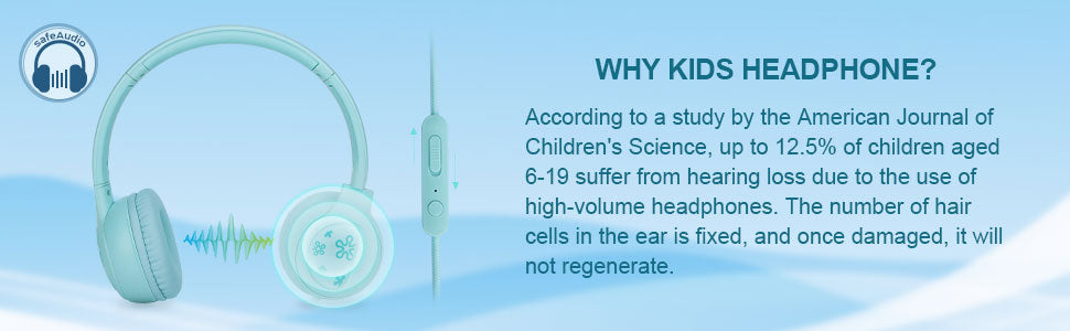 Headphones ,85/94db Volume Limiter Boys Girls On Earphones Wired with Microphone,Kids Head Phones with Audio Sharing for iPad/Kindle/PC/Laptop/School(Green)