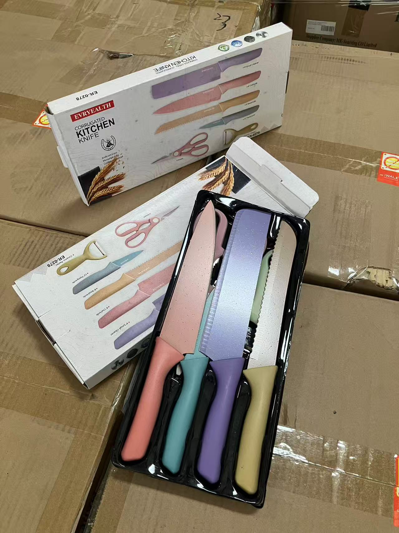 Evryealth Pastel Kitchen Knives Set of 6