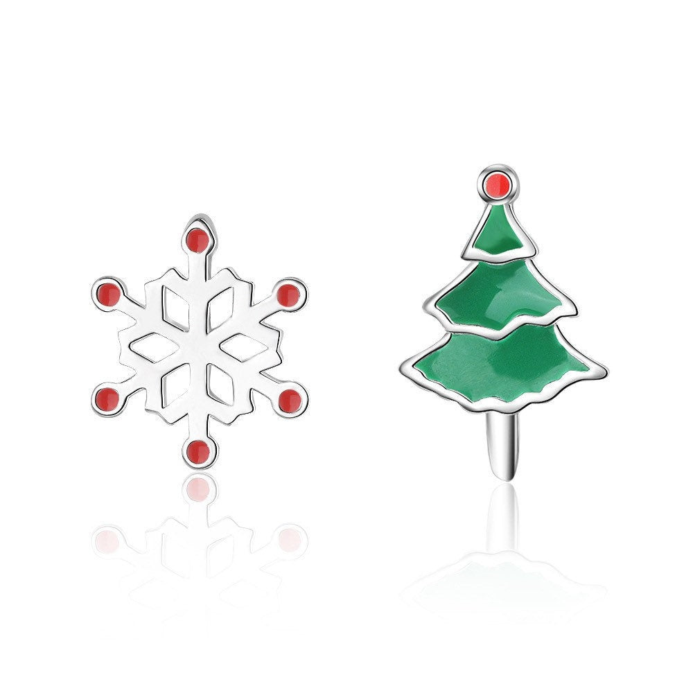 Christmas Sterling silver Stud earrings, Christmas gift includes gift box C12
