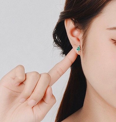 Christmas Sterling silver Stud earrings, Christmas gift includes gift box C12
