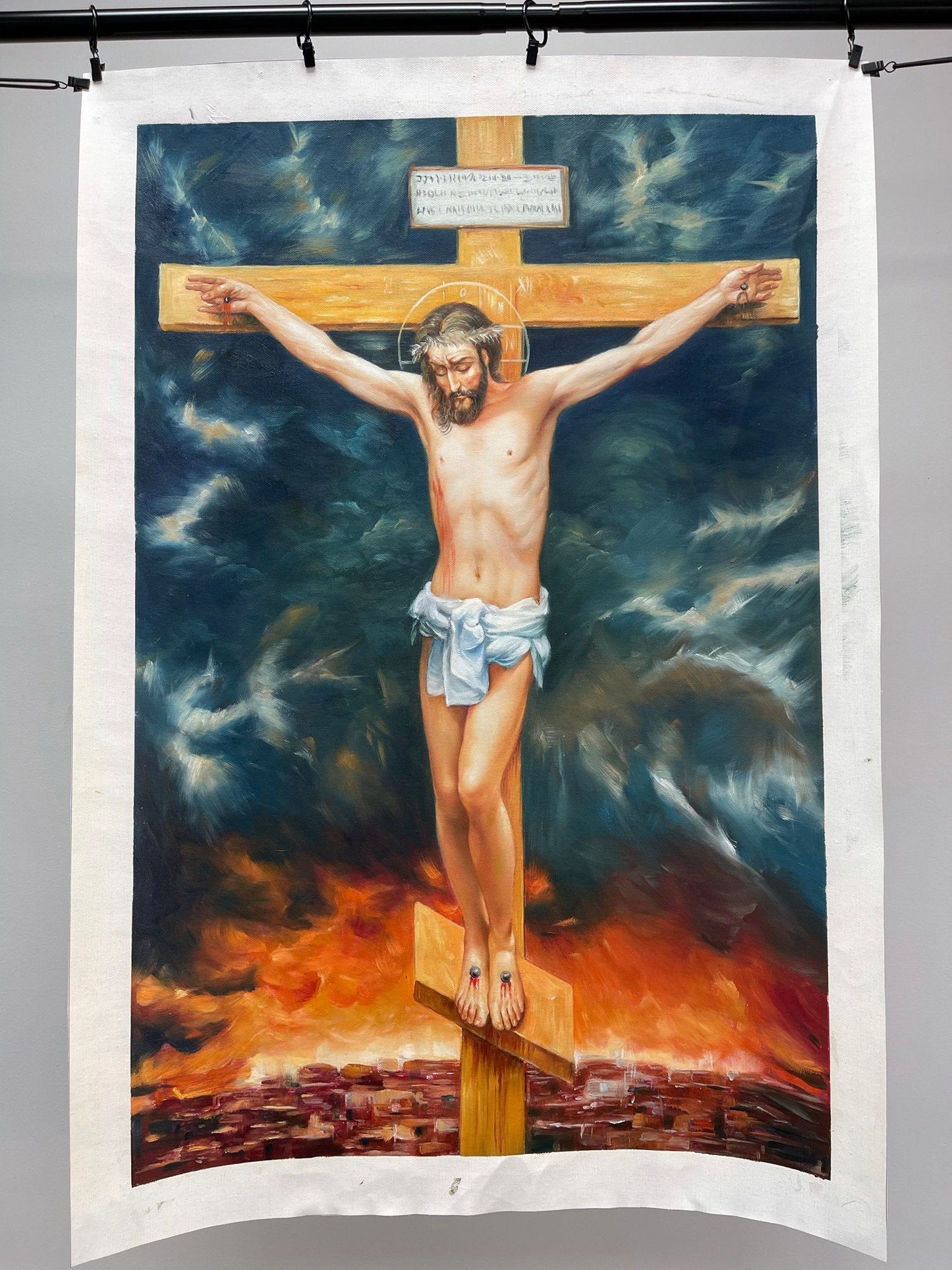 36x24 inch oil paintings fine art 100% hand-painted Jesus cross The classical field