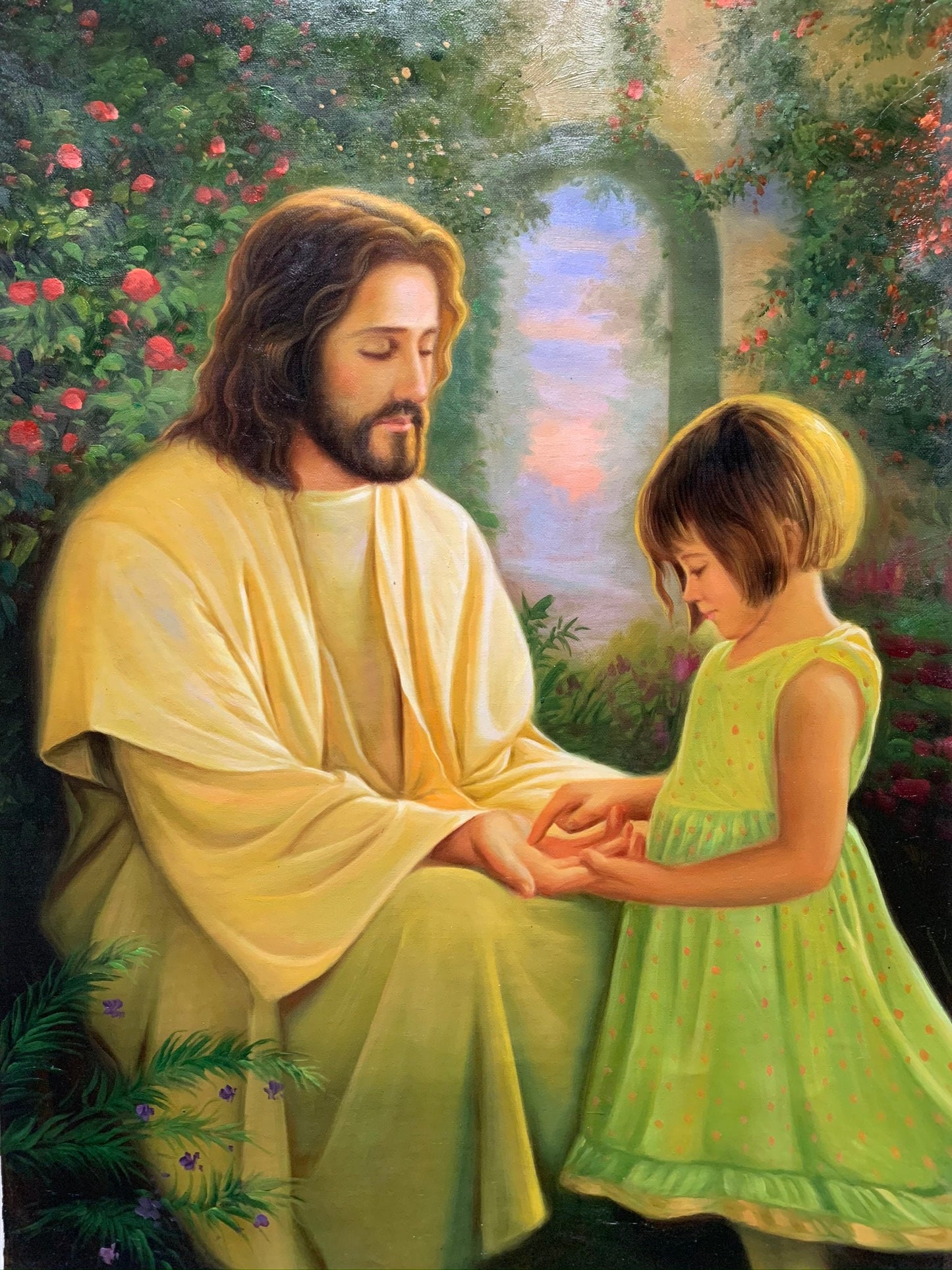 100% hand-painted Jesus 36x24 inch oil paintings The classical field