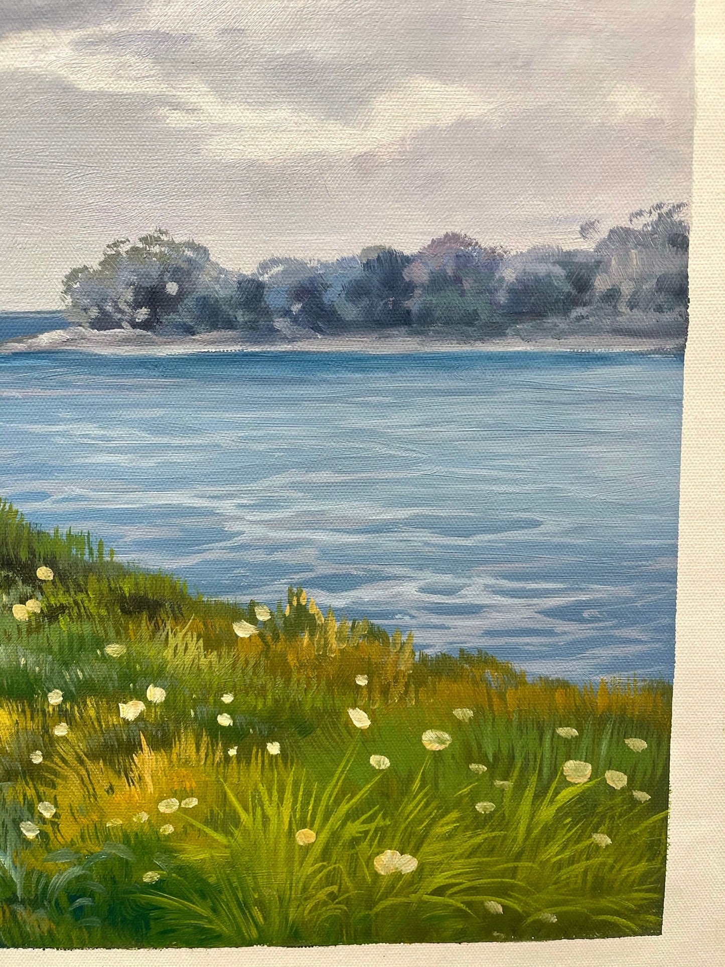 100% hand-painted Spring scenery 23.5x35.5 inch oil paintings The classical field