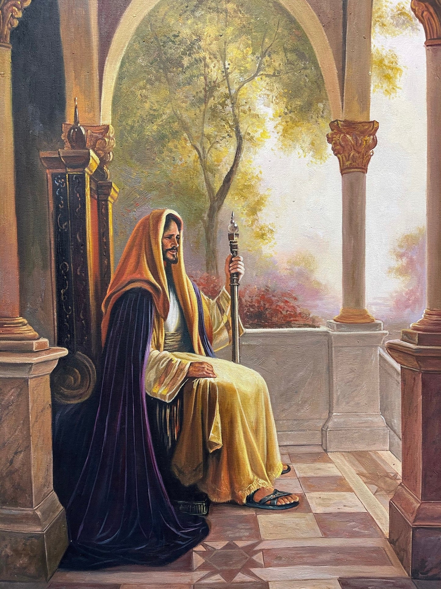 100% hand-painted Jesus 36x24 inch oil paintings Jesus Portrait of Jesus