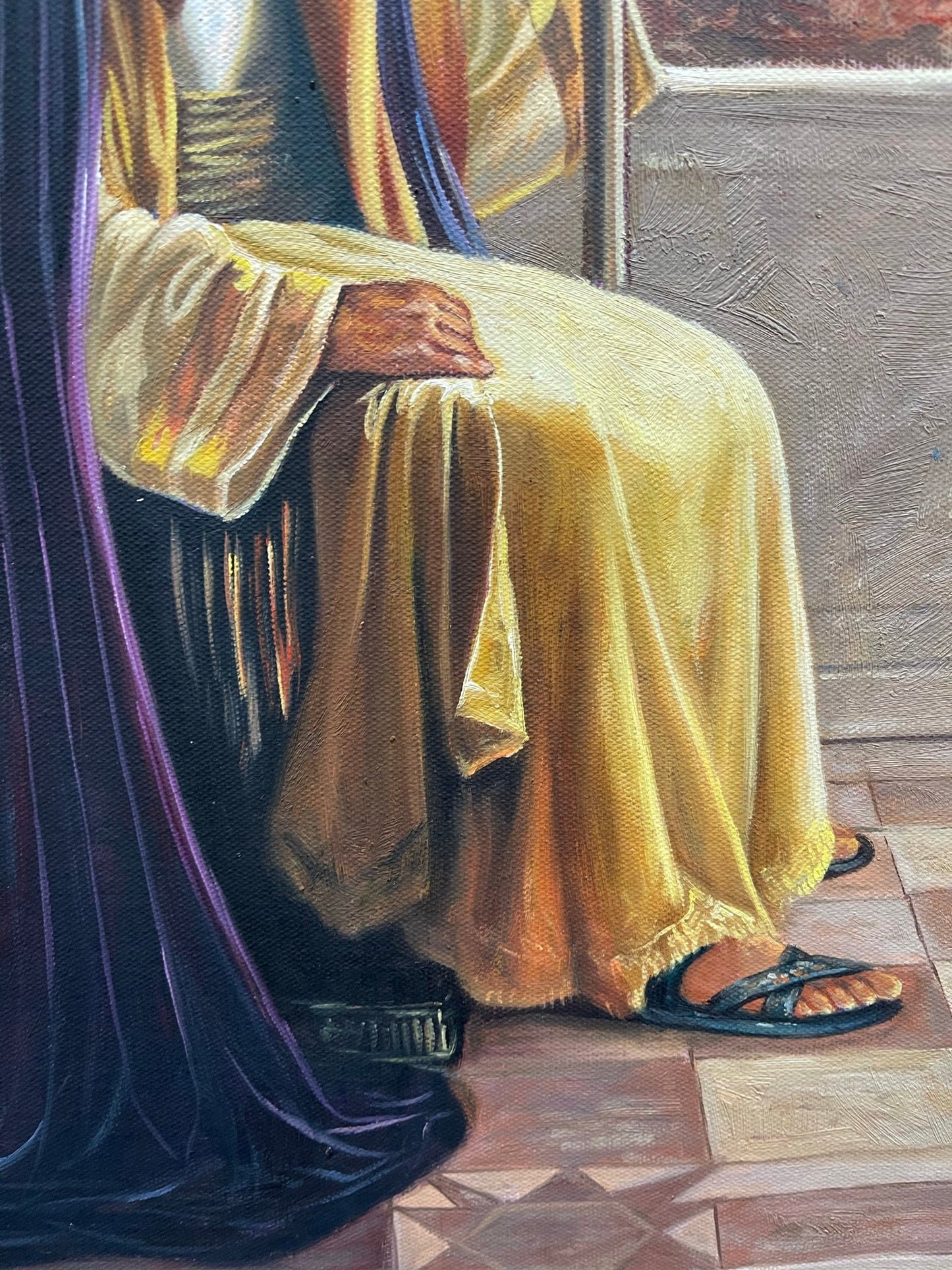100% hand-painted Jesus 36x24 inch oil paintings Jesus Portrait of Jesus