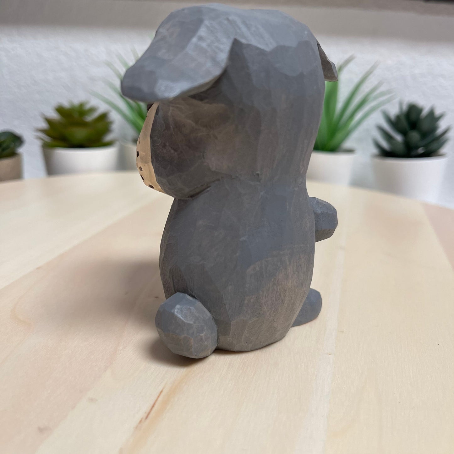 YEEYAYA Wood sculpture dazed dog Wood Dog puppy Home decor Wood statue Wood figurines room decor Hand Carved