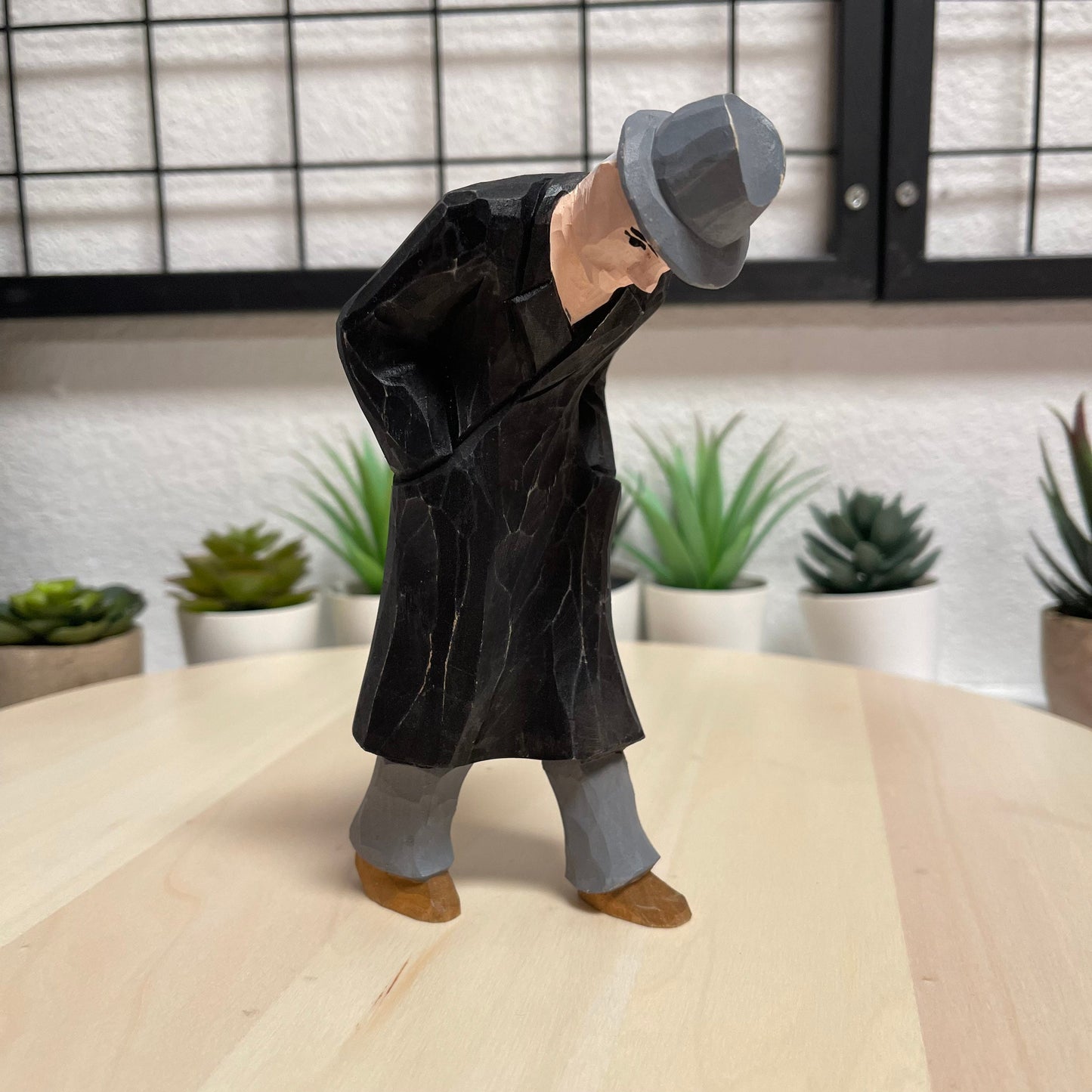 YEEYAYA man statue Wood sculpture woodcarving Hand Carved Wood Wooden Figurine home Decor Room decor