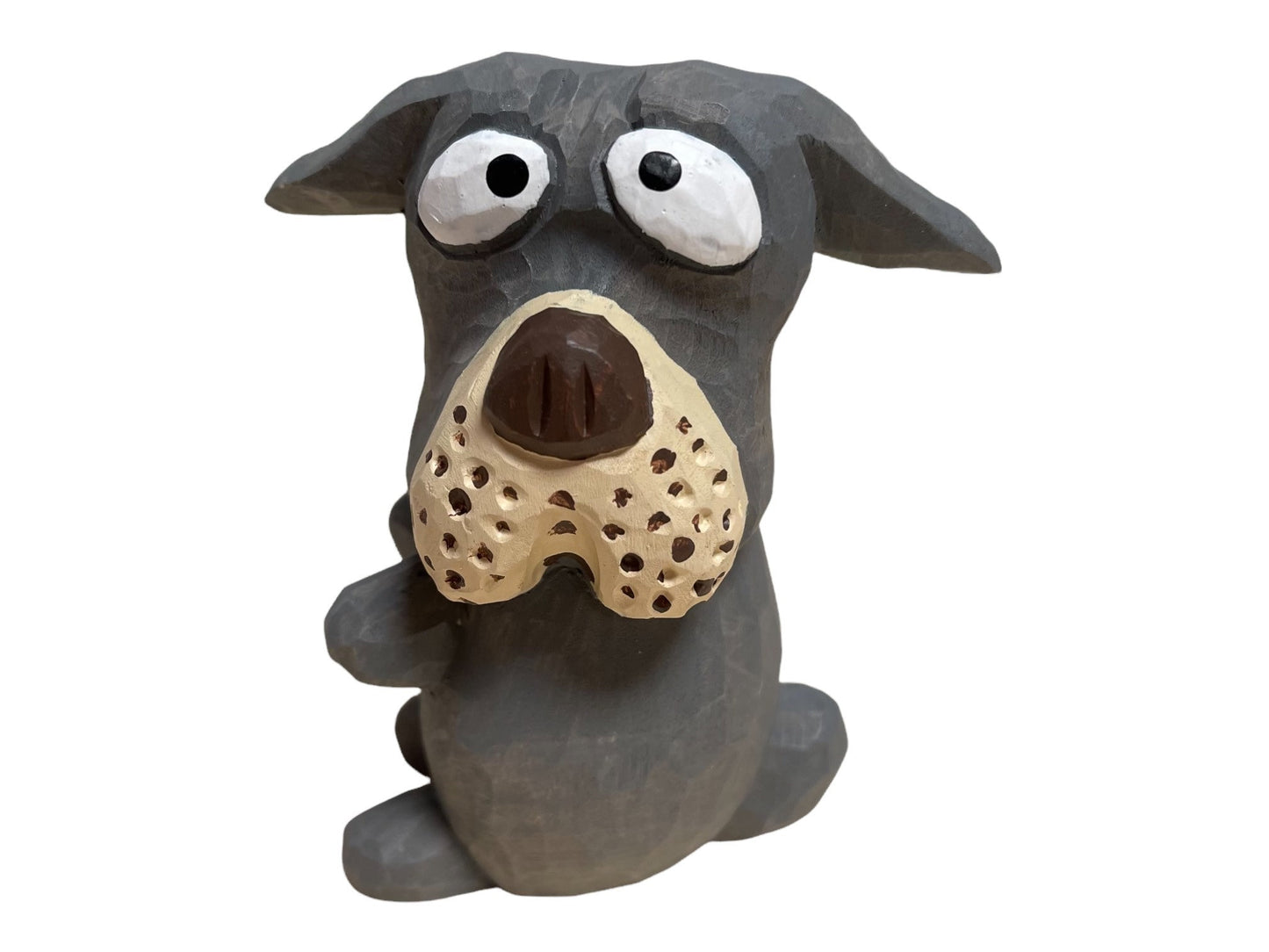 YEEYAYA Wood sculpture dazed dog Wood Dog puppy Home decor Wood statue Wood figurines room decor Hand Carved