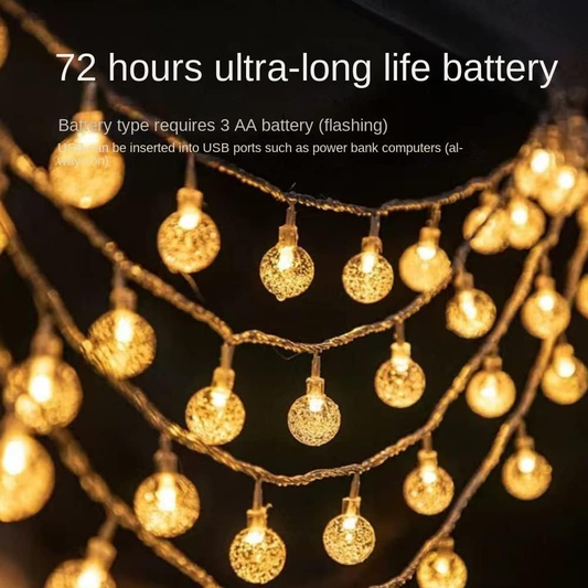LED String Light Solar Lights Outdoor Garden Wedding Decoration Lamp Waterproof 12M Garland Christmas