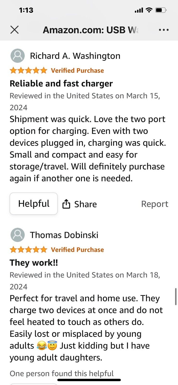 6 件 USB 壁式充电器，5V 2.1A 电源适配器通用旅行充电器