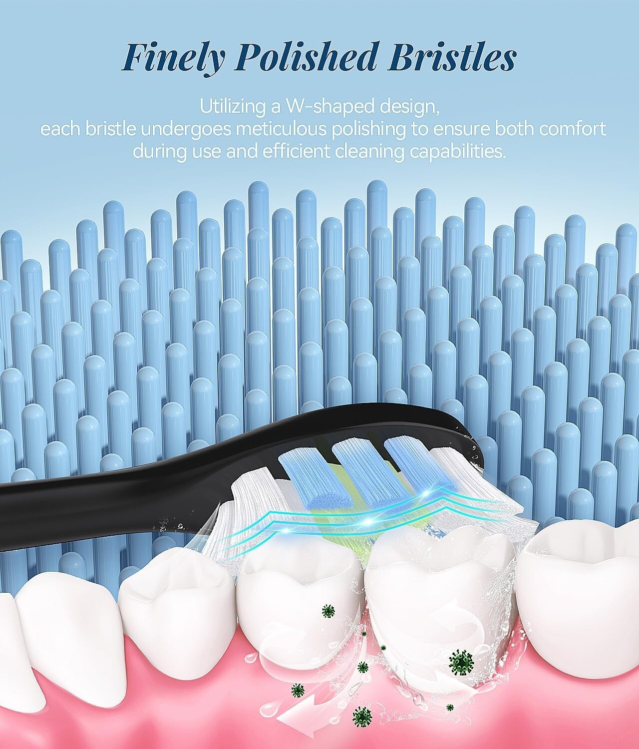 electric Toothbrush for Adults, with 6 Brush Heads, 5 Modes & 3 Intensity Levels