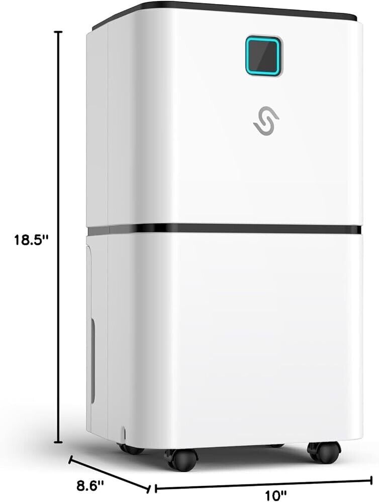 2000 Sq. Ft Dehumidifiers for Large Room and Basements, 30 Pints Dehumidifier with Drain Hose, Auto or Manual Drainage, 0.528 Gallon Water Tank, Auto Defrost, Dry Clothes Function, 24H Timer