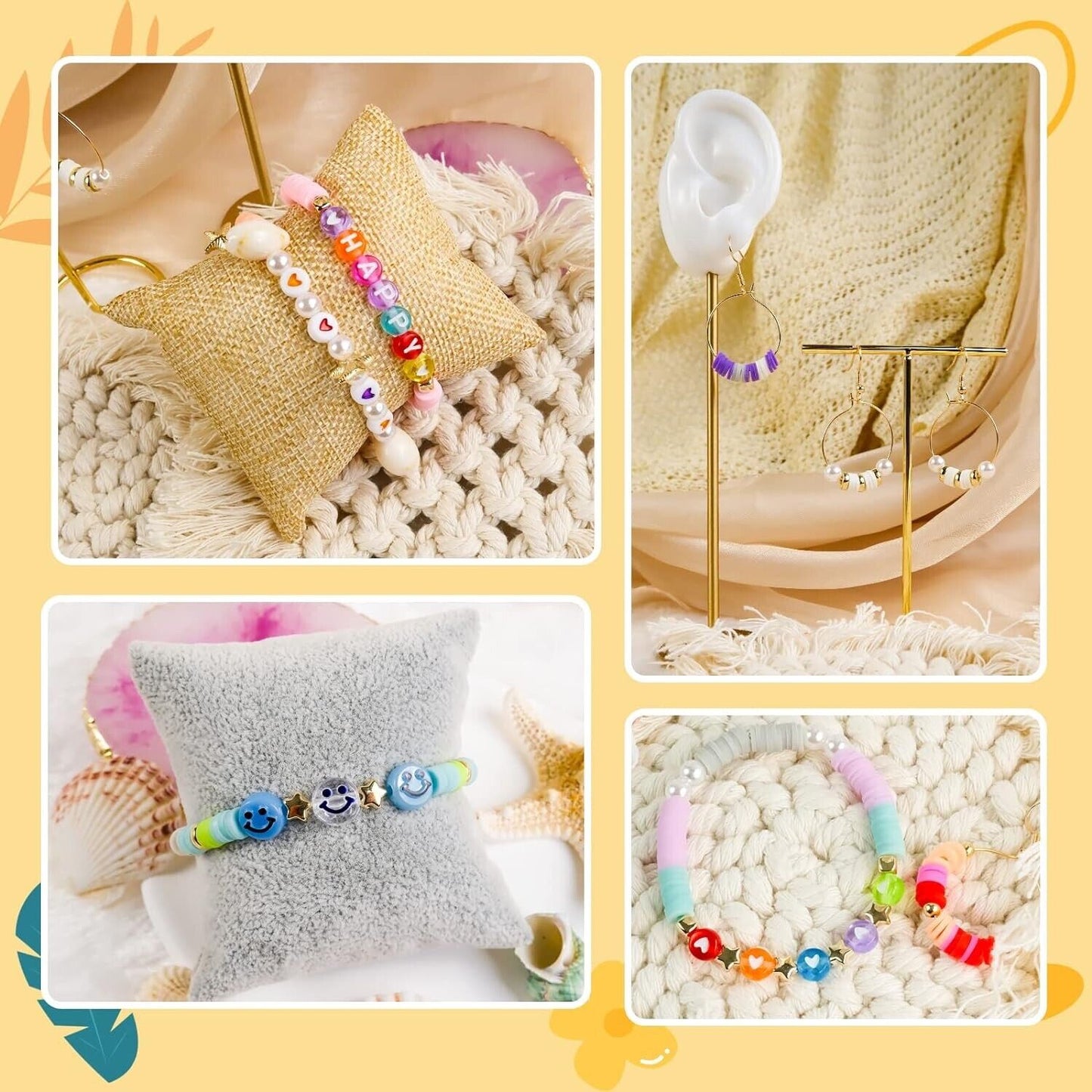 7200 Clay Beads Bracelet Making Kit,24 Colors Spacer Flat Beads for Jewelry Maki