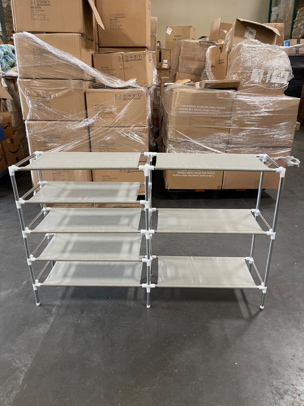 5-Tier Expandable Shoe Rack, Stackable and Adjustable Shoes Organizer Storage