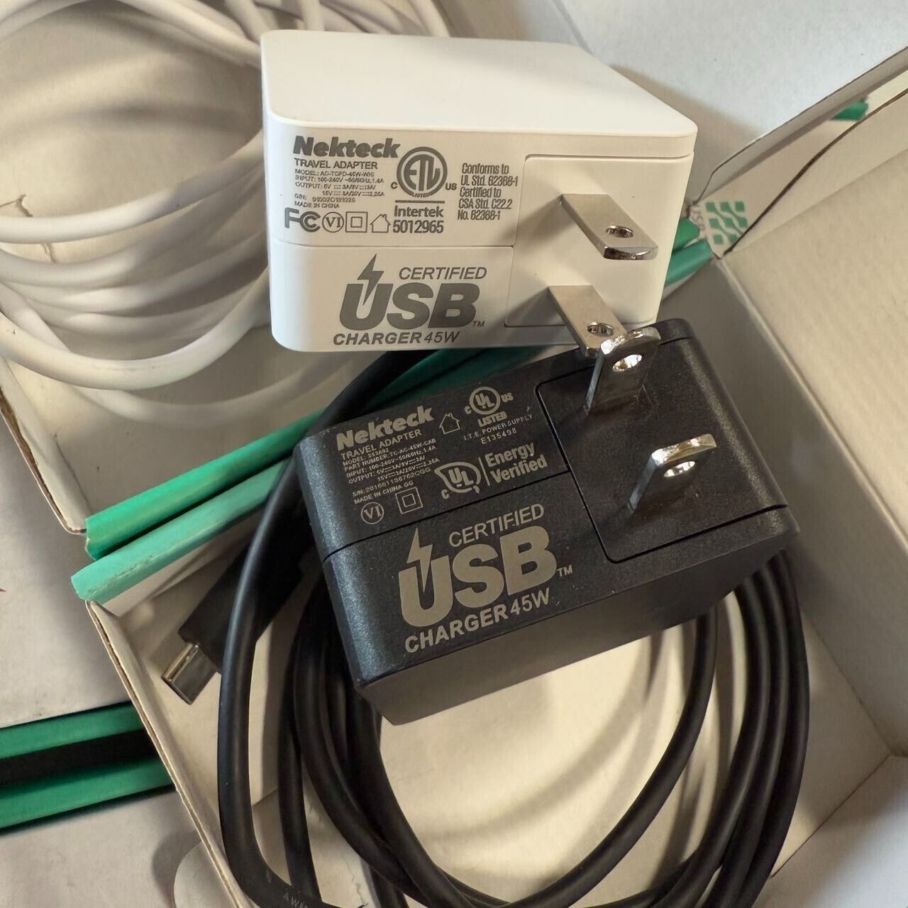 Nekteck 45w USB-C Charger with Attached 6ft Long Cable, PD.3[USB-IF Certified],