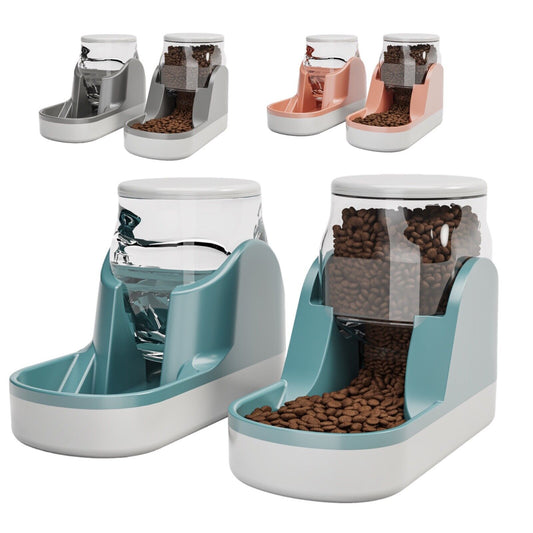 2 pack Automatic Dog Cat Feeder and Water Dispenser Gravity Food Feeder
