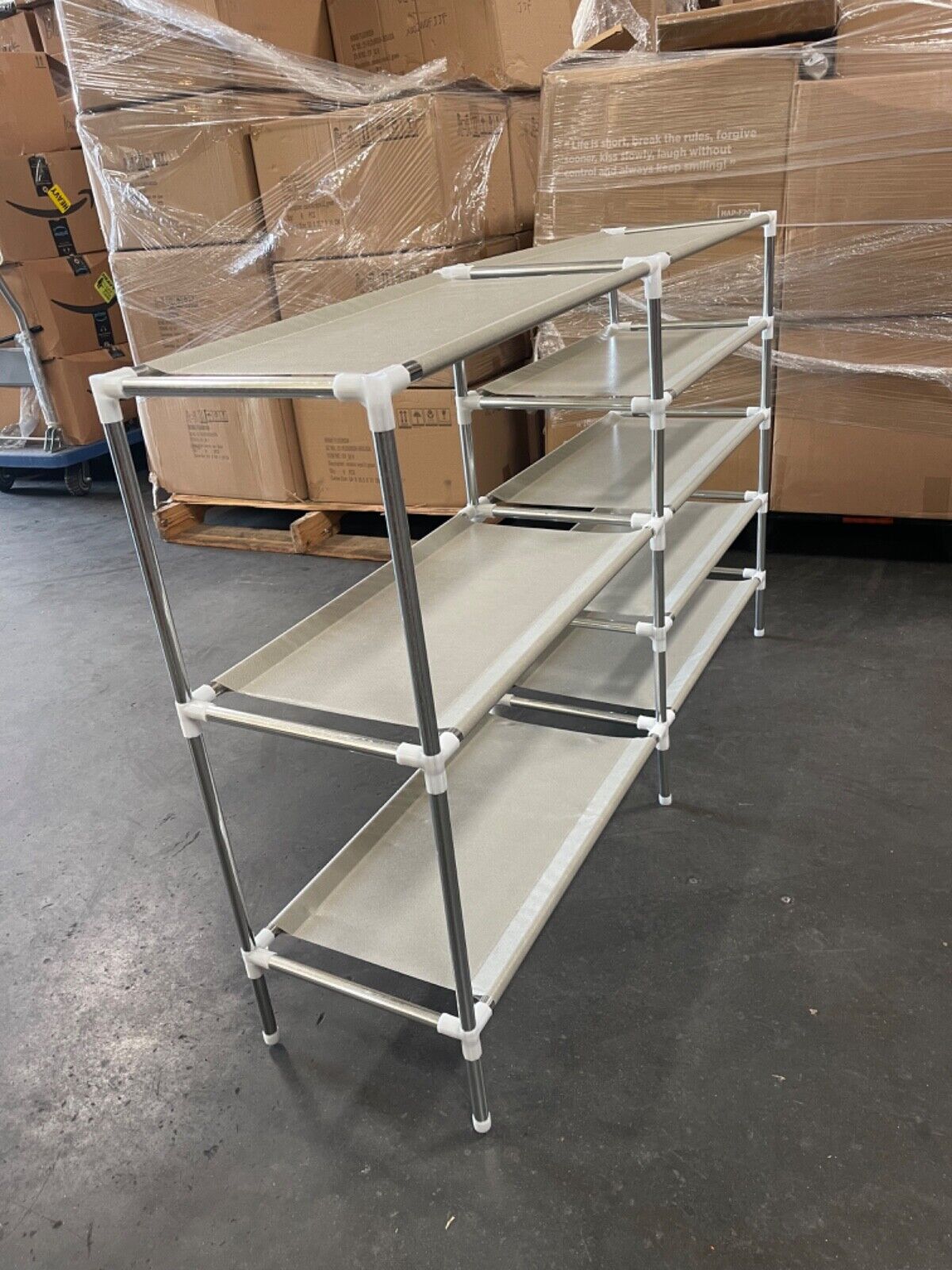 5-Tier Expandable Shoe Rack, Stackable and Adjustable Shoes Organizer Storage