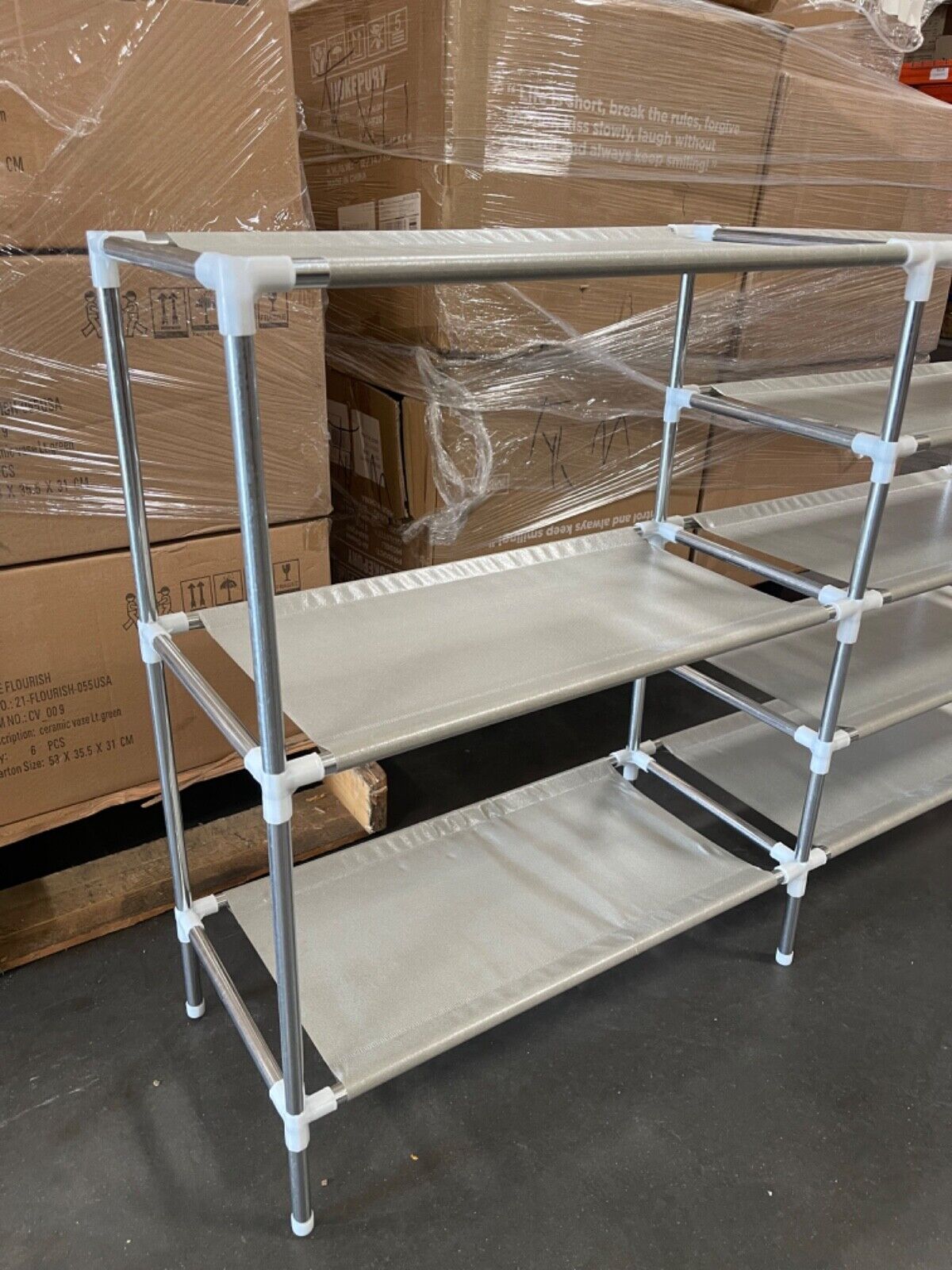 5-Tier Expandable Shoe Rack, Stackable and Adjustable Shoes Organizer Storage
