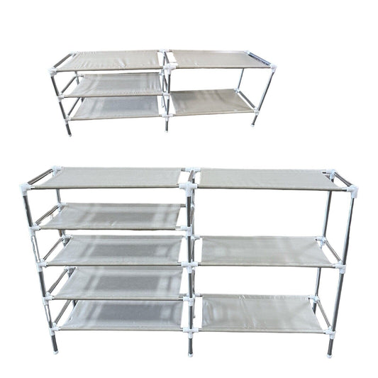 5-Tier Expandable Shoe Rack, Stackable and Adjustable Shoes Organizer Storage