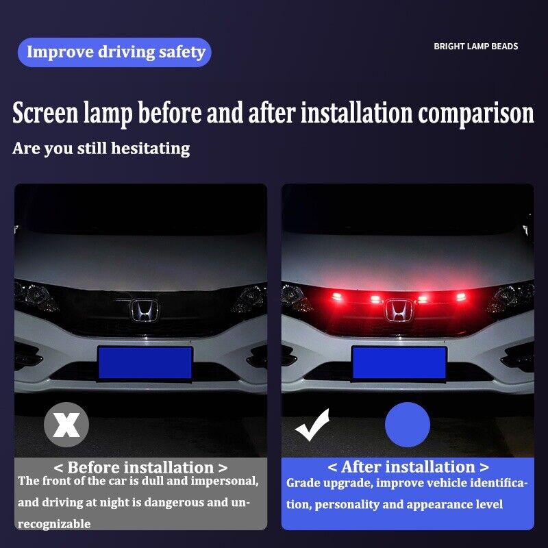 4pcs 64 colors LED grille Lights Led Lights Kits Center Grid Decorative Lights