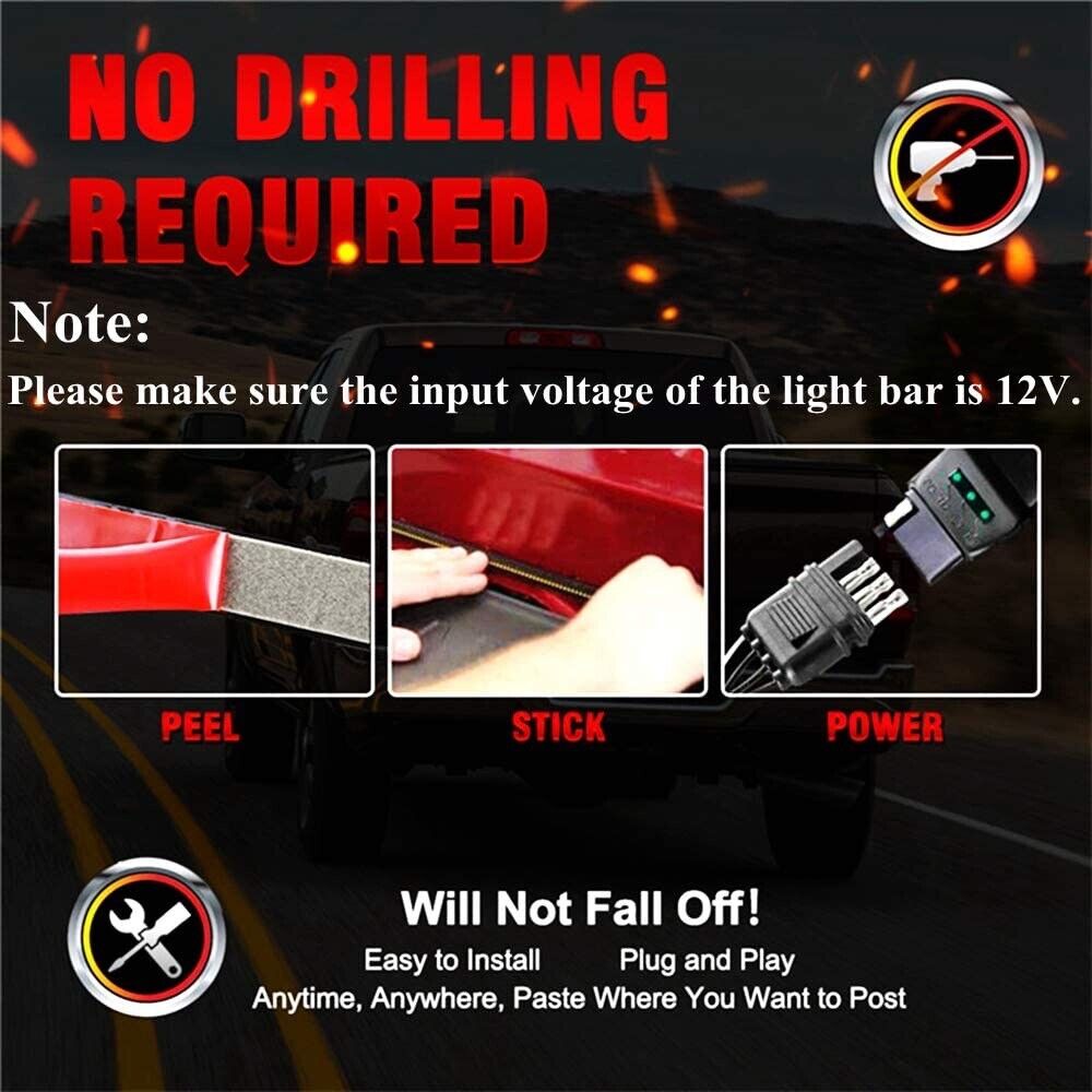 New 60 Inch Tailgate Light Bar LED Light Strip, 3 rows 432 Led For Truck RV Etc.
