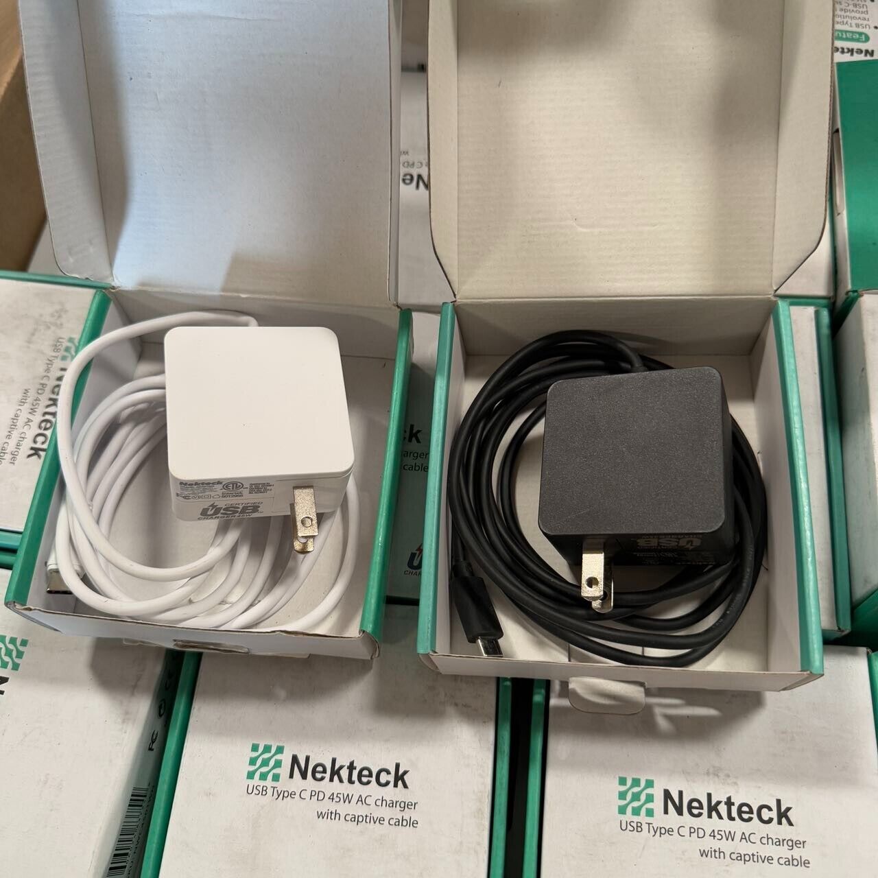 Nekteck 45w USB-C Charger with Attached 6ft Long Cable, PD.3[USB-IF Certified],