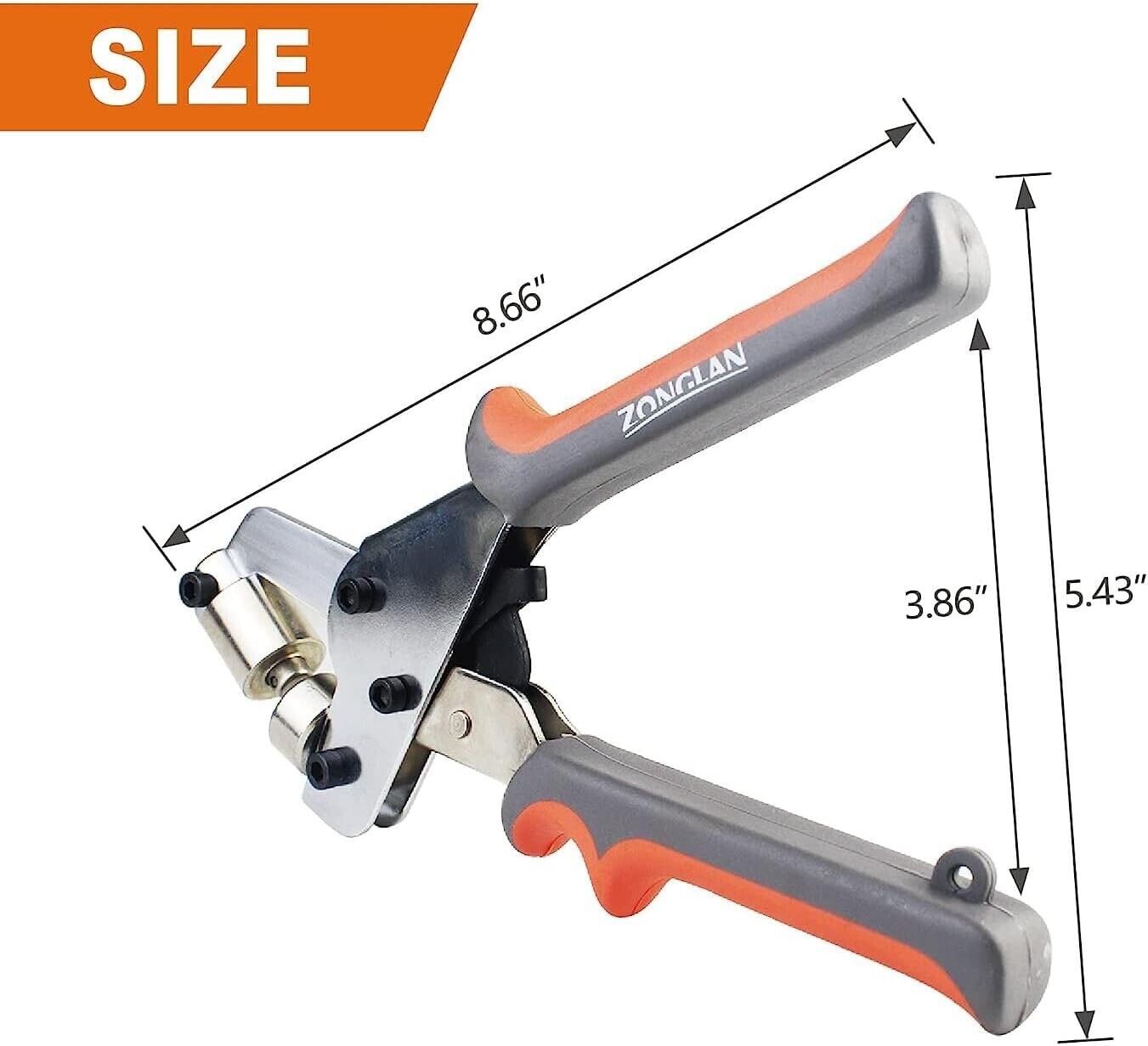 1/4" Grommet Tool Kit, Eyelet Tool Multi-Purpose Handheld Manual Hole Punch