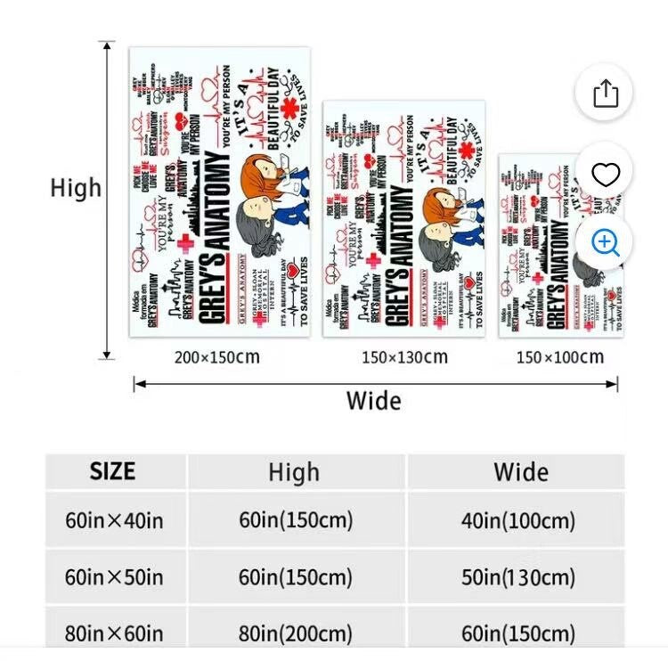 80×60inch Anatomy Blanket You are my person Throw Blanket Ultra-Soft Blanket for