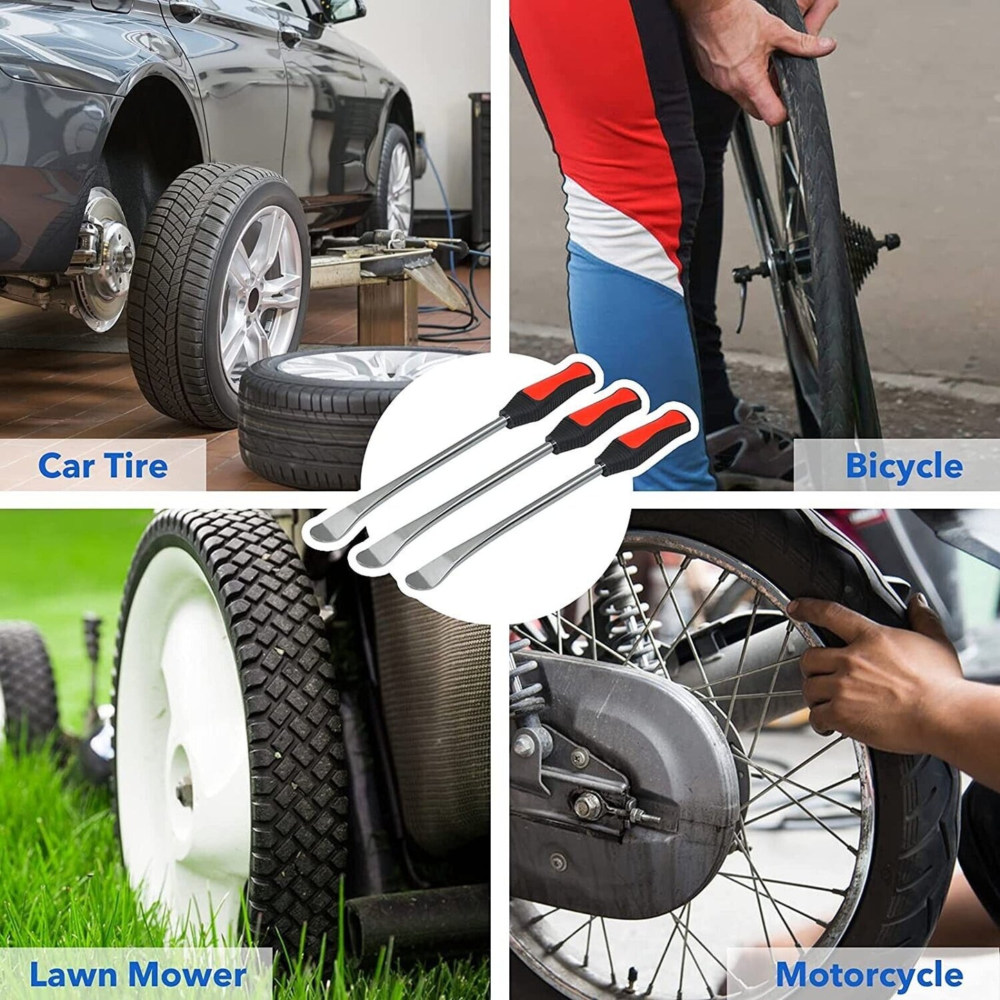 15inch Tire Spoons Iron Set Steel Tire Changing Removal Rim Protector Valve Tool