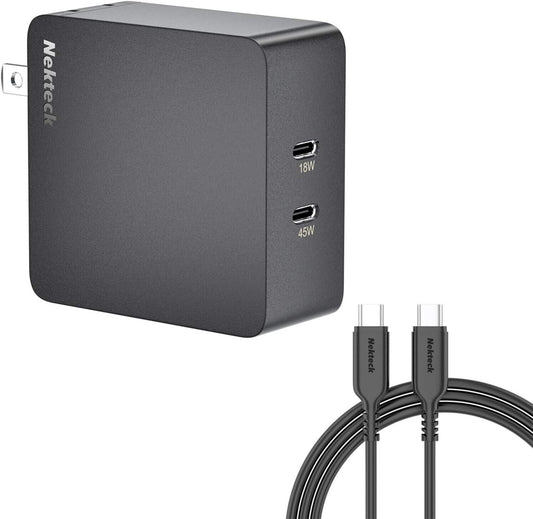 Nekteck 63W USB C Wall Charger with 45W Power Delivery, Foldable Plug Charging A