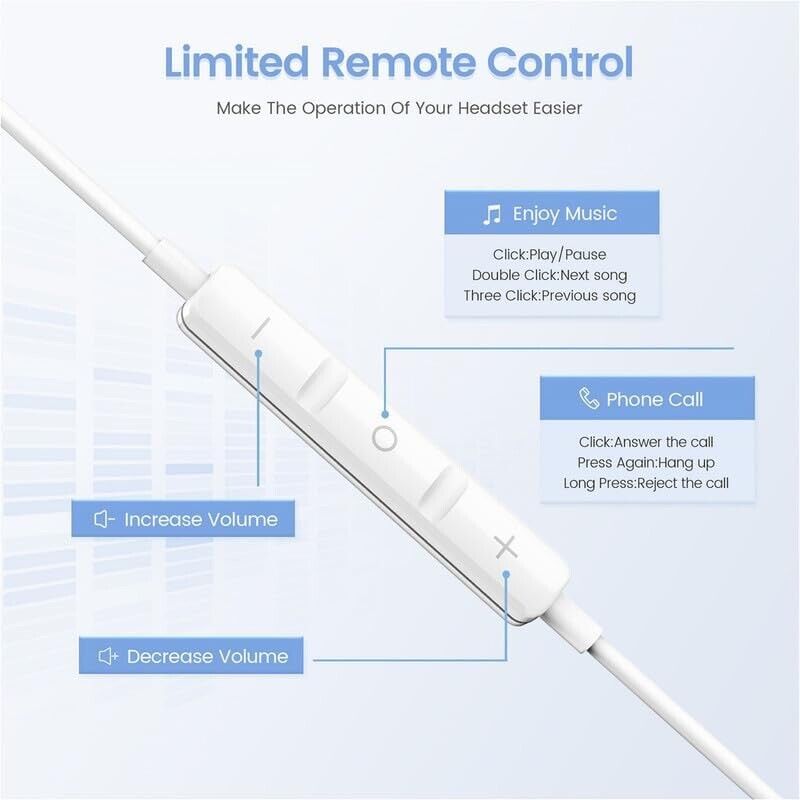2 paquetes de auriculares para iPhone Auriculares con cable Lightning Auriculares