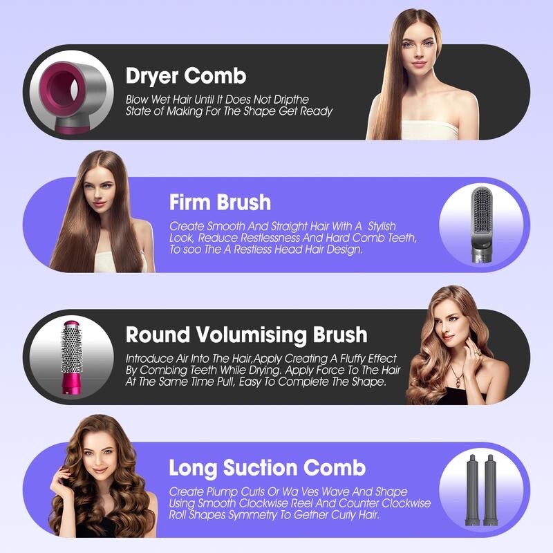 10pack Wholesale lots 5 in 1 Hair Dryer Brush, 1 Set Hair Dryer & Hair Styler