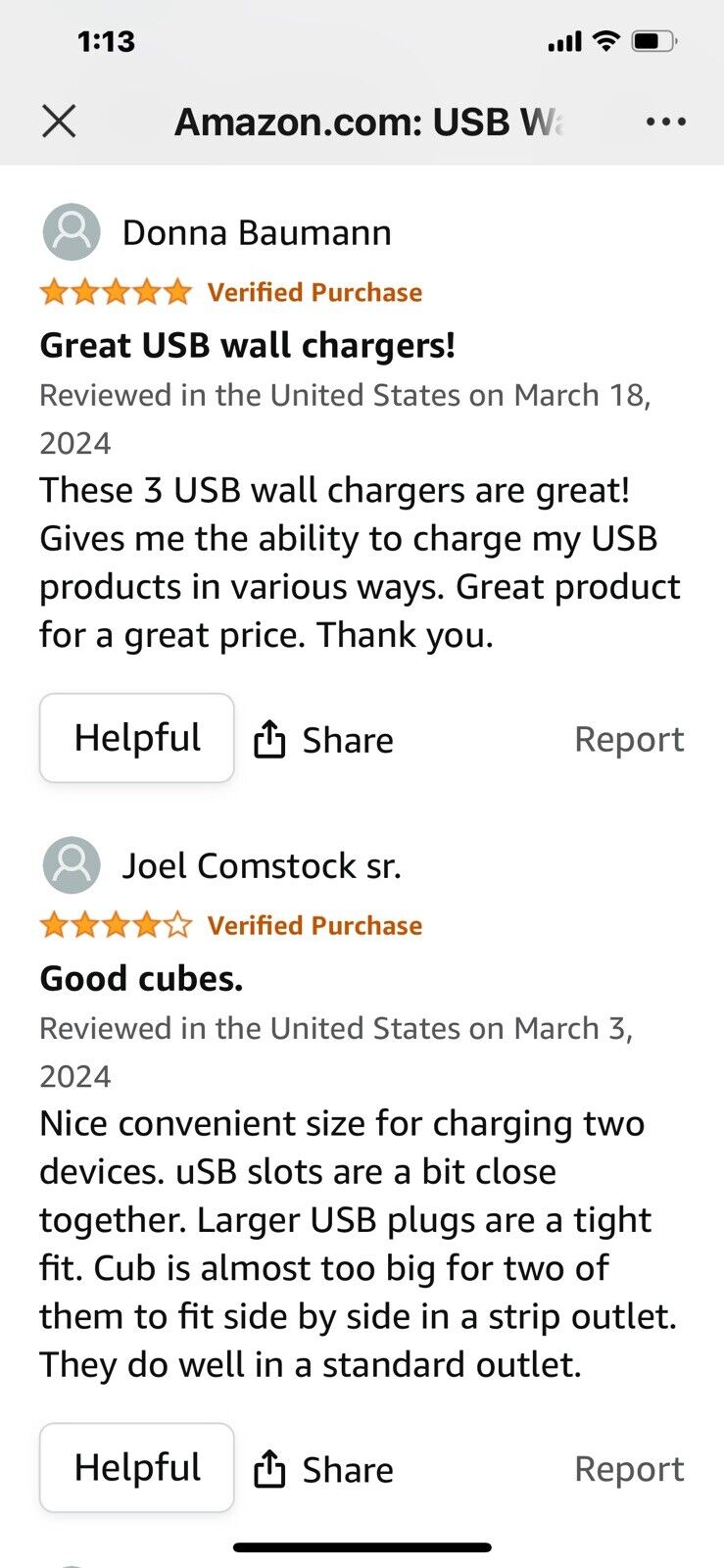 6 件 USB 壁式充电器，5V 2.1A 电源适配器通用旅行充电器