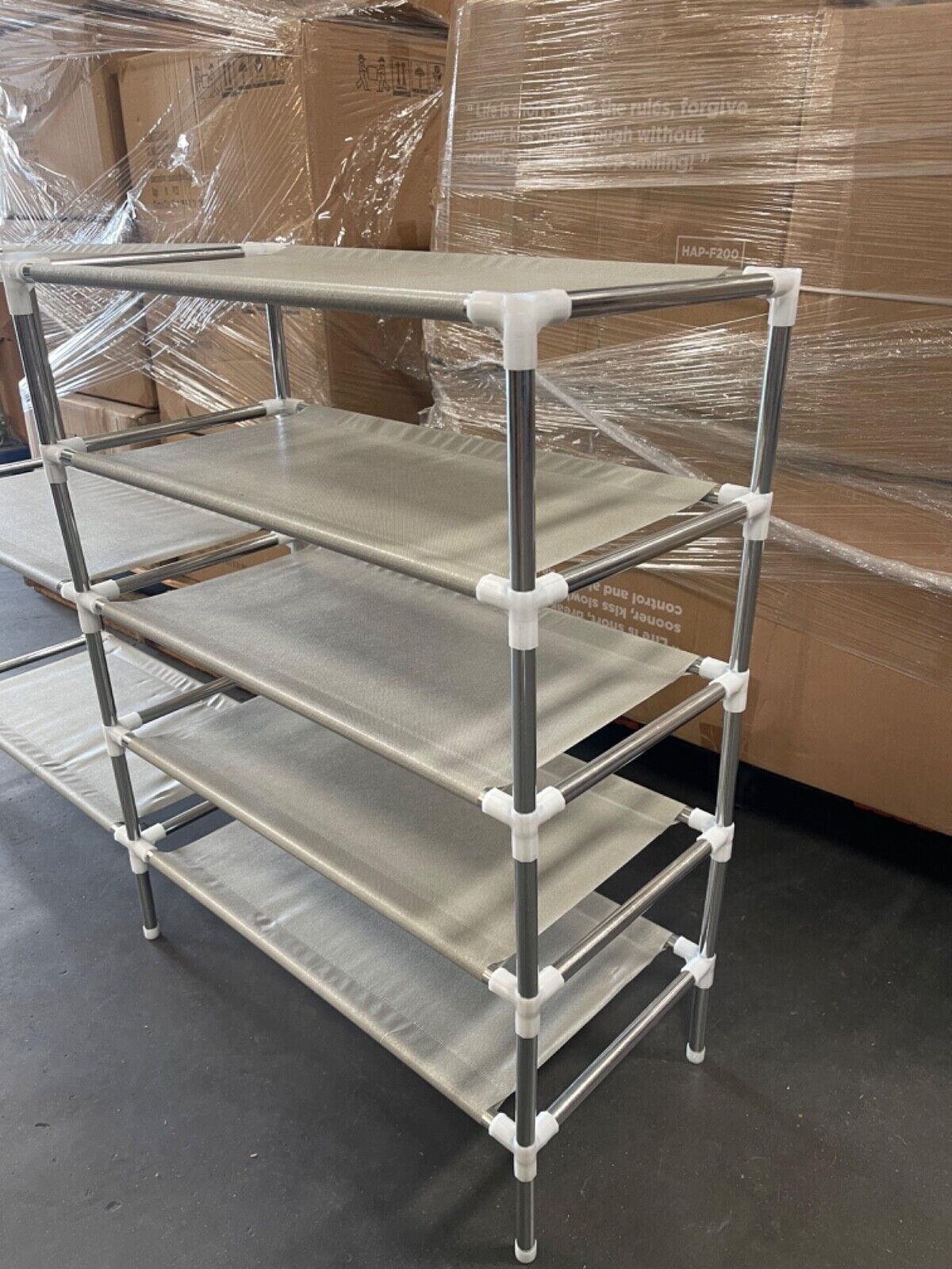 5-Tier Expandable Shoe Rack, Stackable and Adjustable Shoes Organizer Storage
