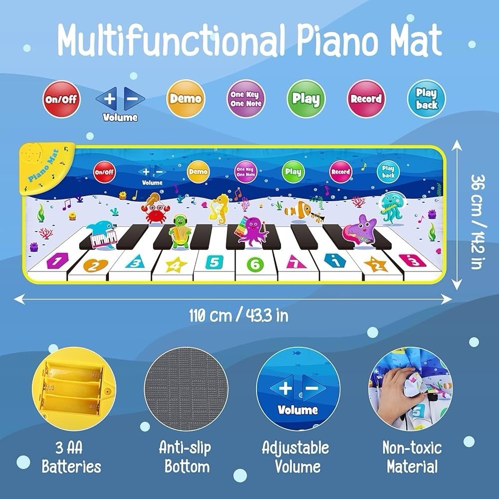 Kids Musical Piano Mat – 43” Touch Play Mat
