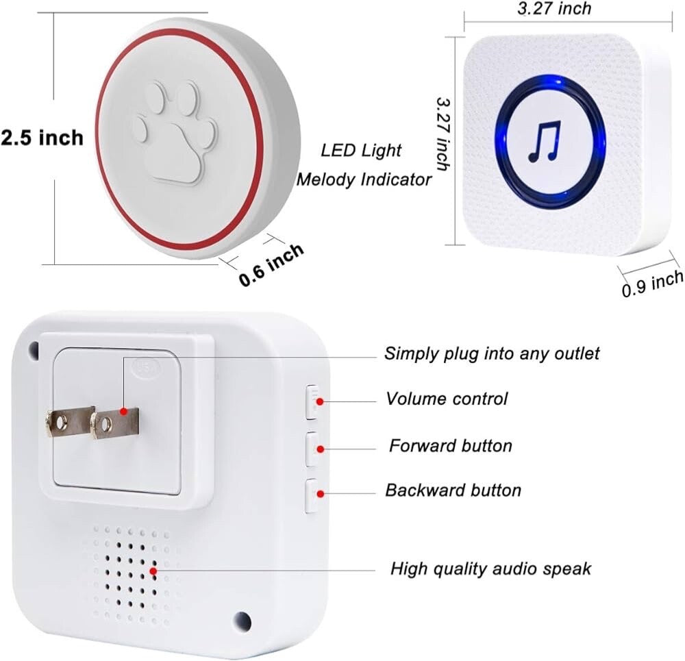 Smart Dog DoorBell Wireless Puppy DoorBell for Potty Training