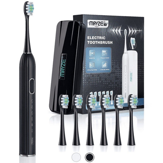 electric Toothbrush for Adults, with 6 Brush Heads, 5 Modes & 3 Intensity Levels