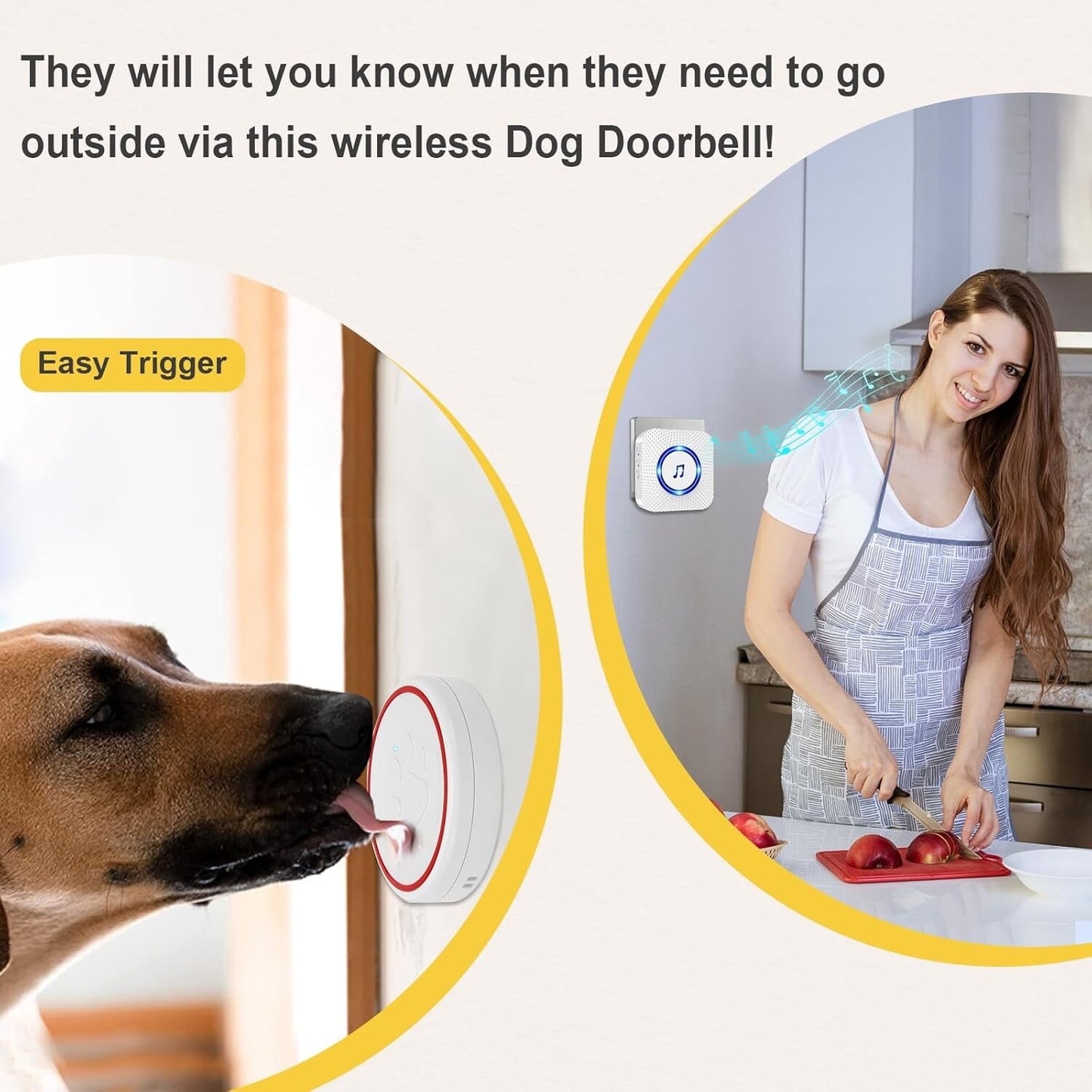 Smart Dog DoorBell Wireless Puppy DoorBell for Potty Training