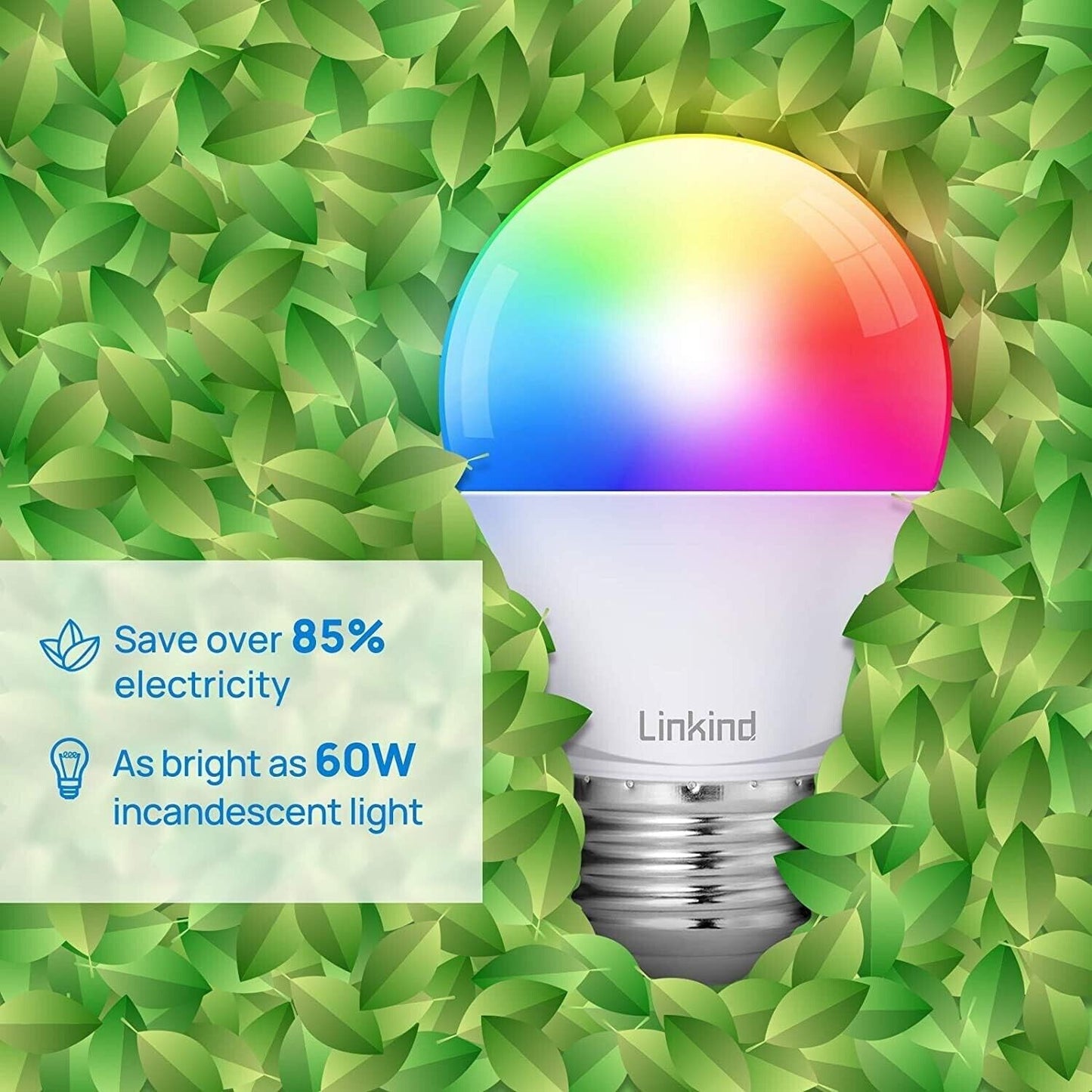 4x Smart Light Bulbs LED RGBW Color Changing Dimmable A19 E26 Bulbs, 2700-6500K