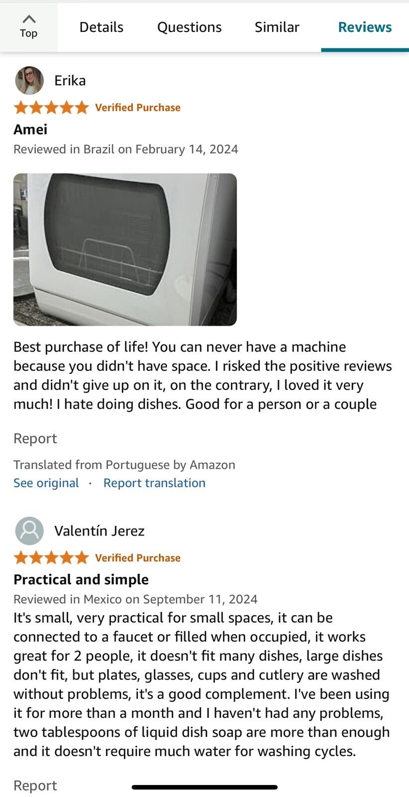 Hermitlux Countertop Dishwasher, 5 Washing Programs Portable Dishwasher