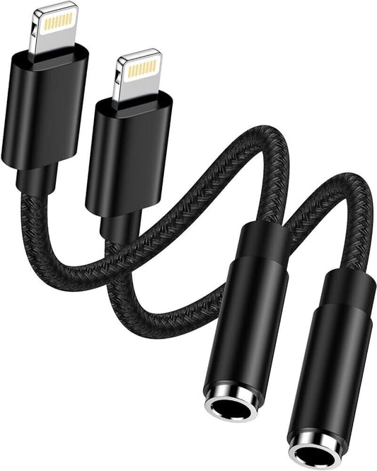 2 Pcs  Lightnin to 3.5mm Aux Adapter for iPhone Headphones  Jack Adapter