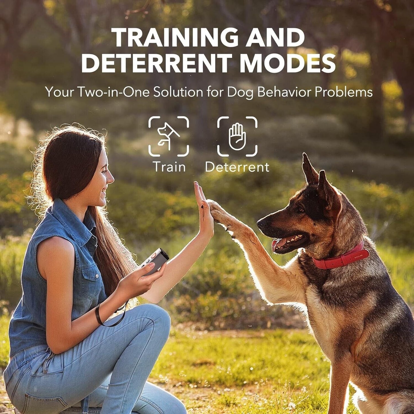 Dog Barking Control Device Dual Speakers 2-in-1 Ultrasonic Dog Training UT01-Dog Care
