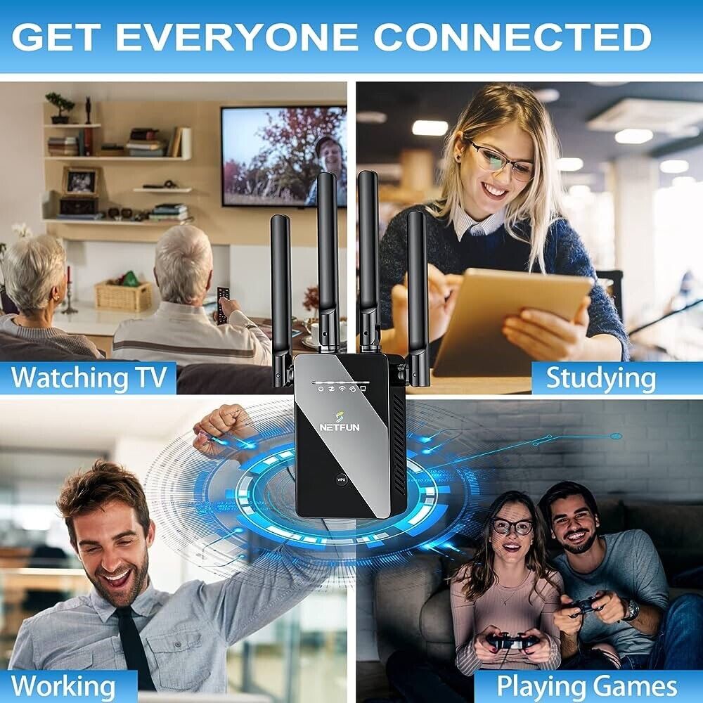 WiFi Extender Signal Booster Up To 9956 sq.ft Coverage