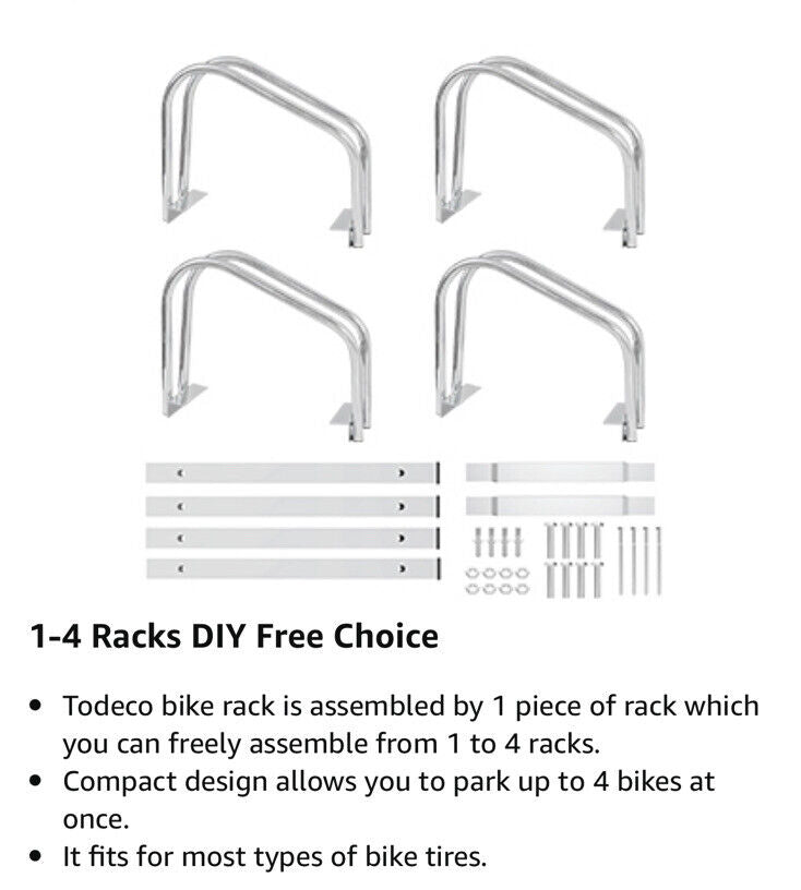4 Bikes Floor Rack Stand Steel Bicycle Storage Organizer Parking Holder