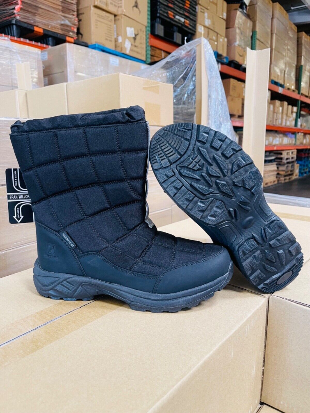 Size 9-10 womens winter snow boots waterproof warm fur lined non-slip
