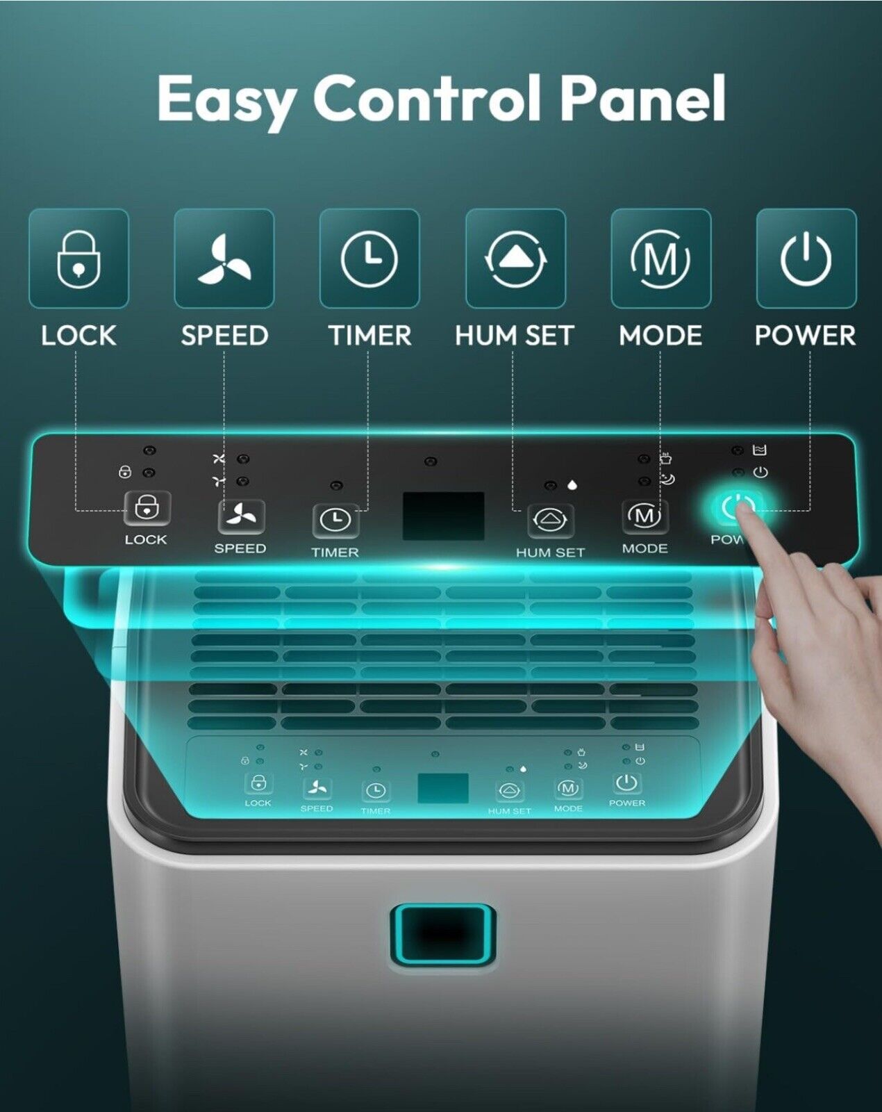 2000 Sq. Ft Dehumidifiers for Large Room and Basements, 30 Pints Dehumidifier with Drain Hose, Auto or Manual Drainage, 0.528 Gallon Water Tank, Auto Defrost, Dry Clothes Function, 24H Timer